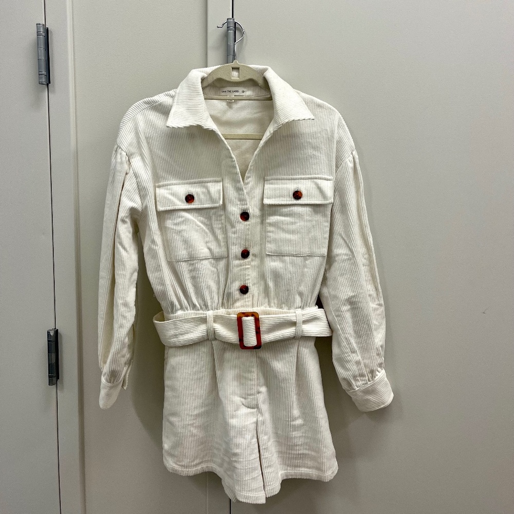 Lane The Label Corduroy Jumpsuit in Cream